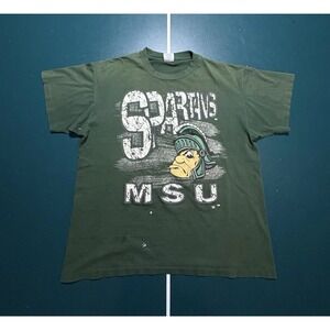 Vtg 90s Michigan State Spartans T-Shirt Men Large Gruff Sparty Single Stitch USA